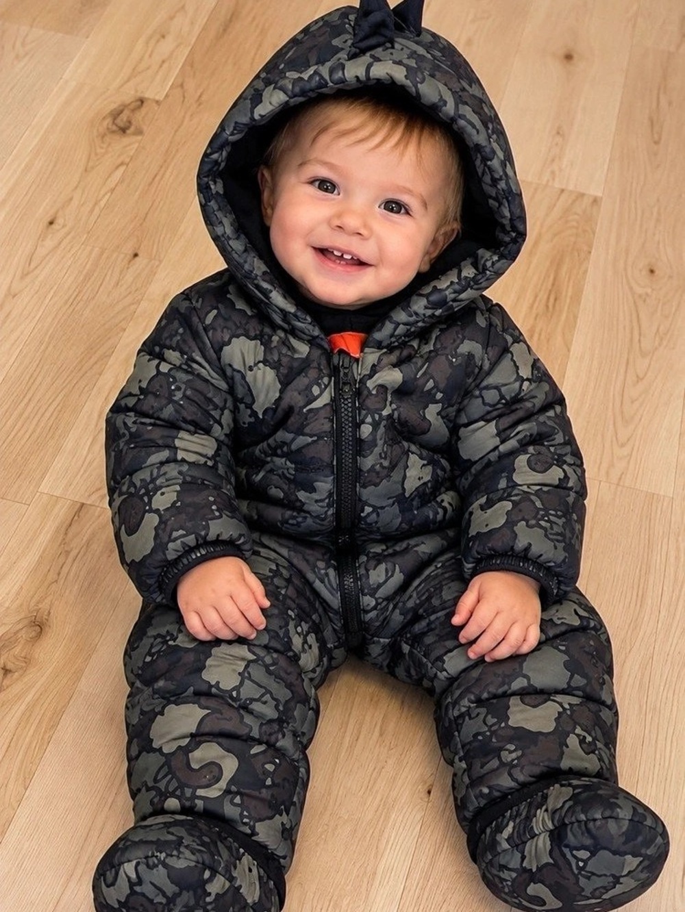 3-6 Months Joe Fresh Children's Place Baby Boys Dino Snowsuit Camo Footie